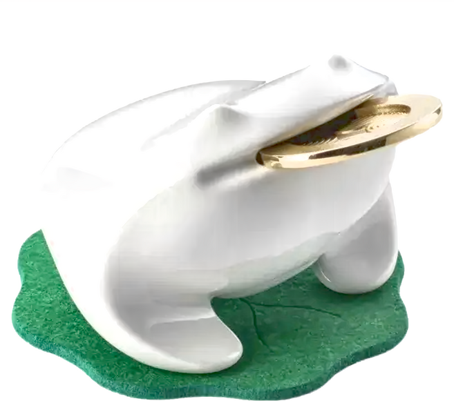 LUCKY TOAD 招財揪吉 揪吉聚寶撲滿 530g 130x150x125mm 陶瓷 雲外白, 1個