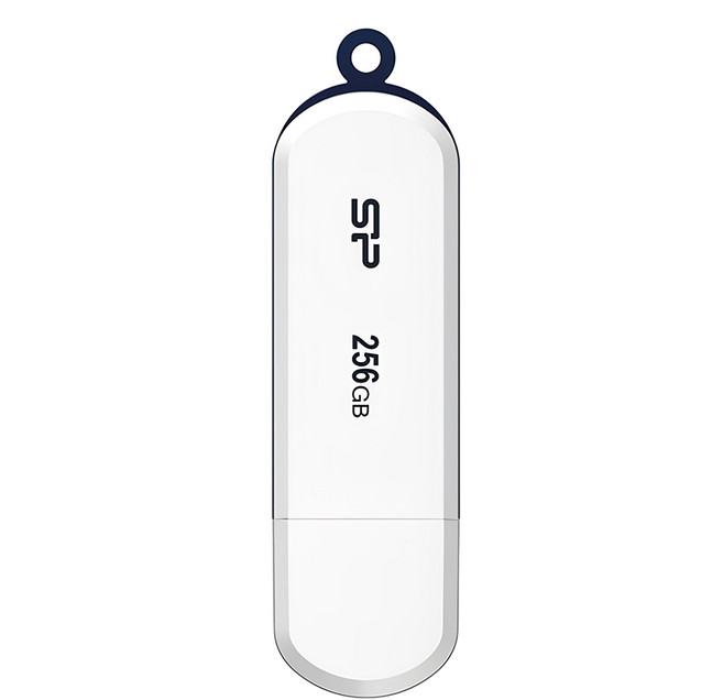 Silicon Power 廣穎電通 Blaze B32 USB3.2 隨身碟 65.3 x 18.3 x 8.4mm 白色 9g, 1個, 256GB