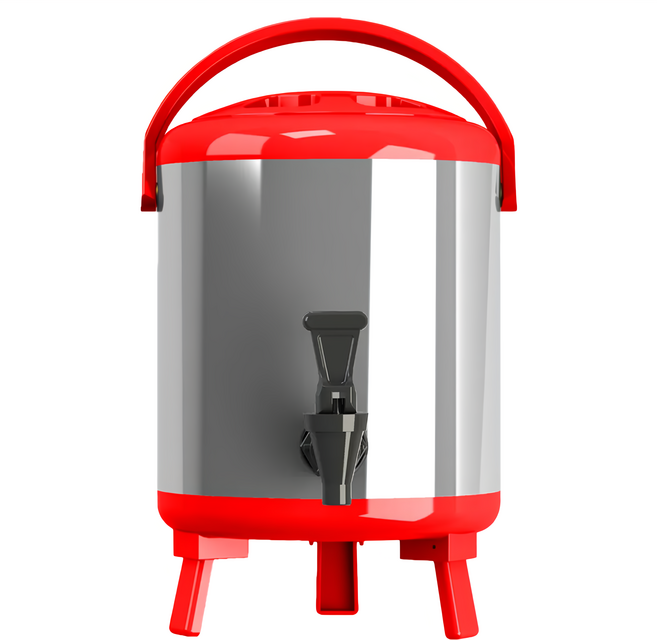 WORTH IT 渥思 日式不鏽鋼保溫茶桶 8L 台灣製, 櫻桃紅, 1個