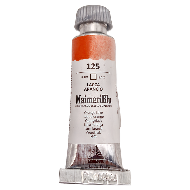 MaIMeRI 美利 藍管狀水彩 顏料 S2 125 ORANGE LAKE 湖橙色, 12ml, 1色