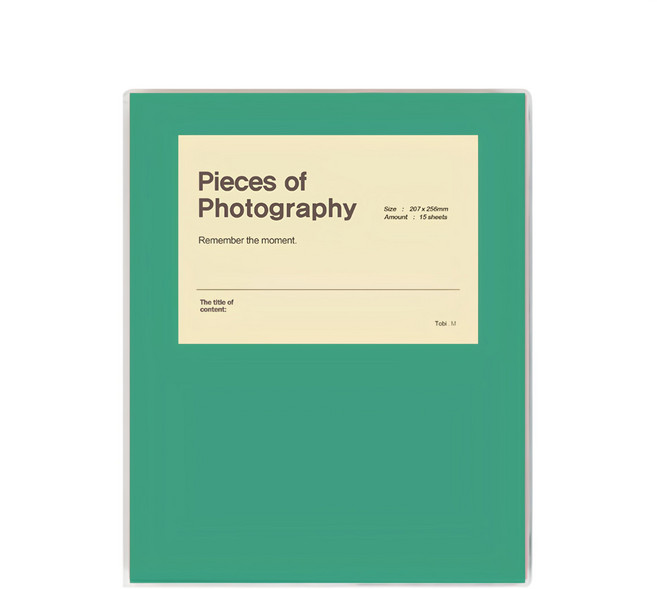 Stationery White Paper 色彩黏貼式相簿, 綠色, 25頁