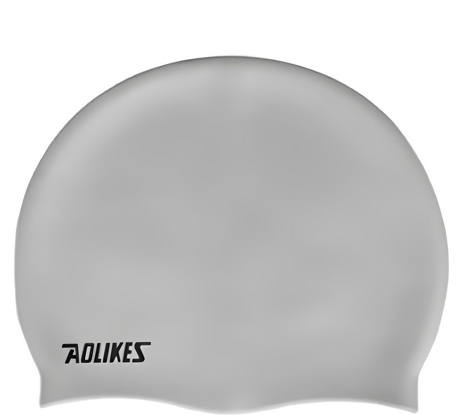 AOLIKES 奧力克斯 成人泳帽 YM-5010 灰色 均碼 男女通用, 1個