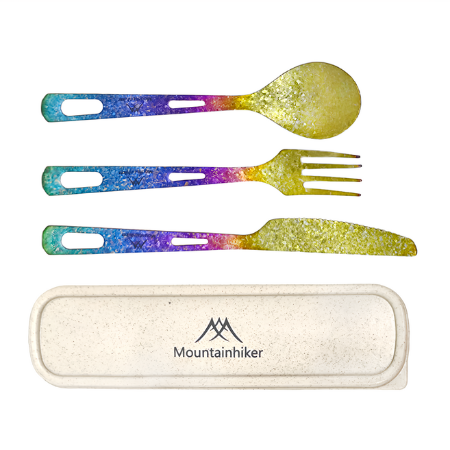 Mountainhiker 山之客 結晶鈦餐具, 彩虹色, 1組