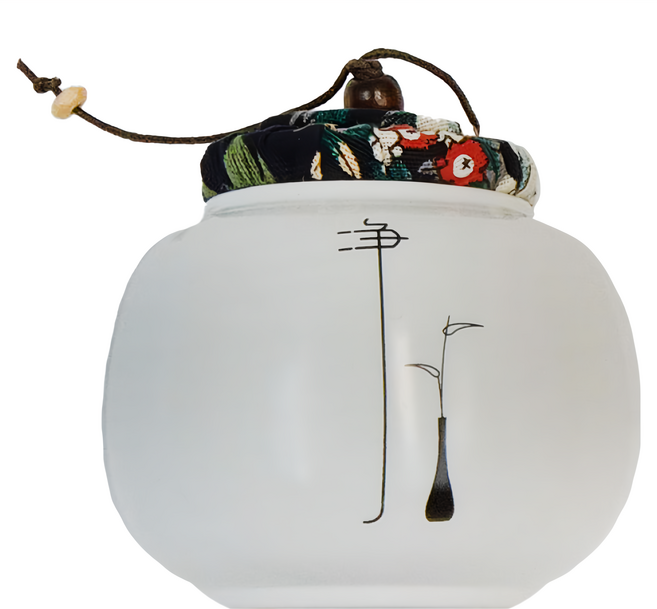 經典白瓷布蓋小茶罐 淨 0.3g, 藍白色, 1個