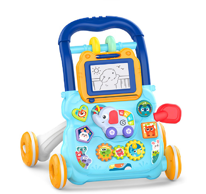 維京小子 小象音樂手推學步車, 藍色, 1個