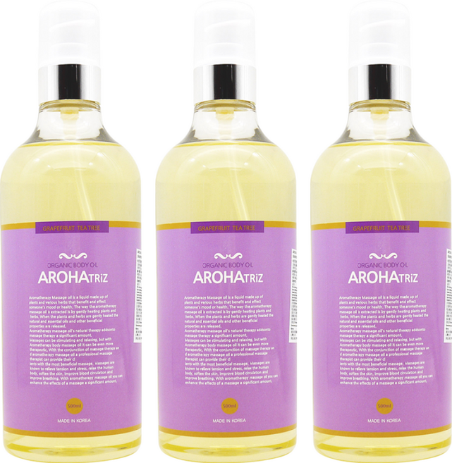 AROHATRiZ 身體精油 柚香茶樹 紫瓶, 500ml, 3瓶