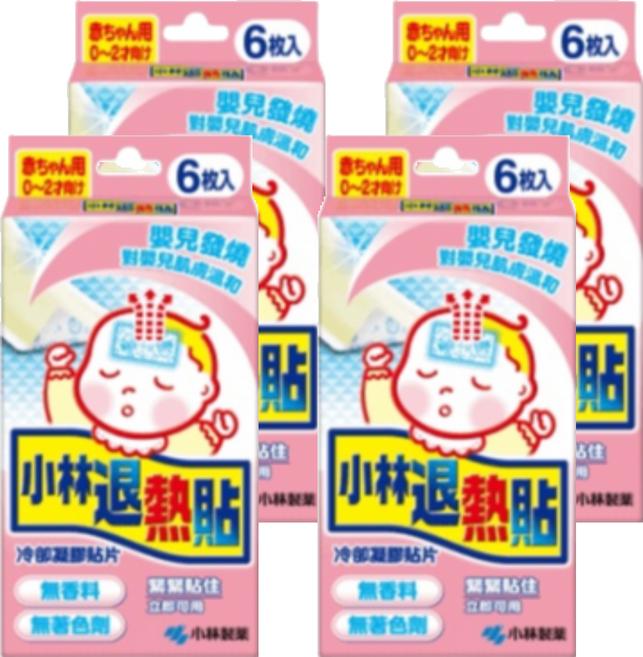 KOBAYASHI 小林製藥 小林退熱貼 嬰兒用, 6片, 4盒