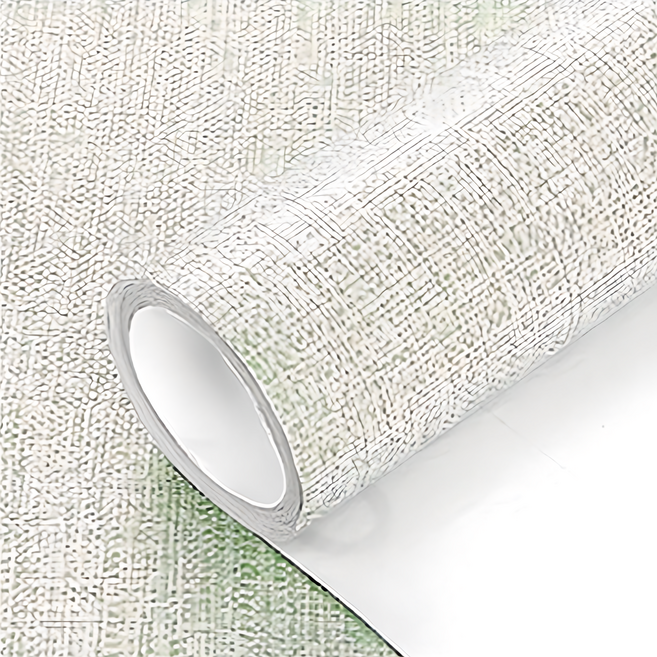 WA. WALL ART 防水自黏壁紙, 日式禪風麻布紋 淺綠色