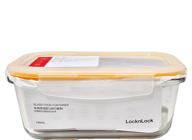 LocknLock 樂扣樂扣 GLASS 玻璃保鮮盒 LLG429E 660g 740ml, 1個, 容器 + 蓋子