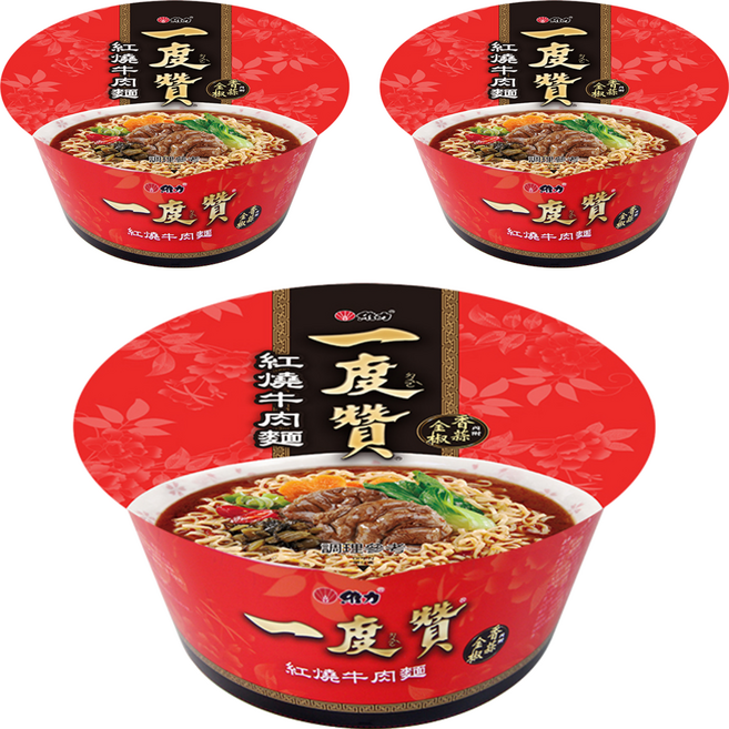 維力 一度贊 紅燒牛肉麵 200g, 3入