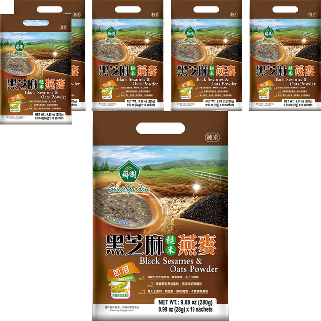 薌園 黑芝麻糙米燕麥, 280g, 6袋