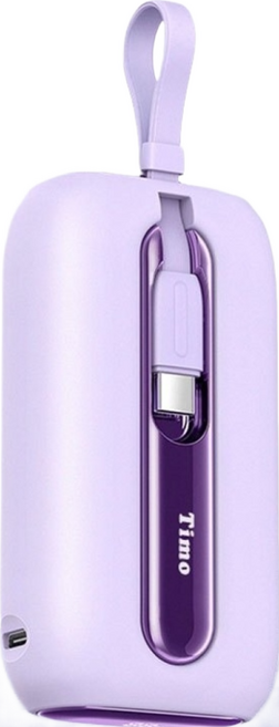Timo 五彩石雙線數顯行動電源 Lightning + Type-C, TM-PB001, 羅蘭紫