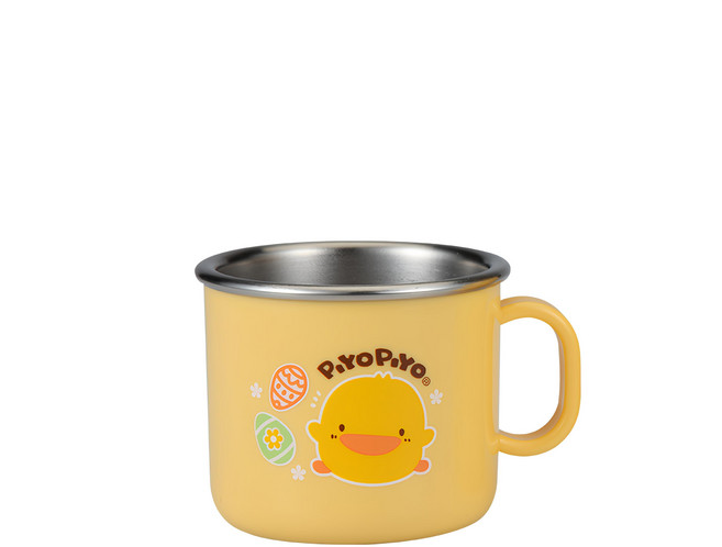 PiYOPiYO 黃色小鴨 不鏽鋼杯, 黃色, 180ml, 1個