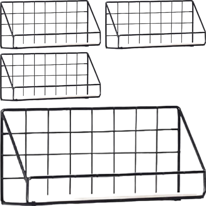 小麥購物 工業風牆面置物架 C160 25cm 312g, 銀色, 4個