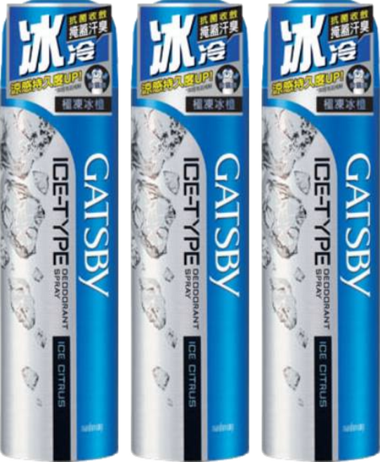 GATSBy 冰漩爽身噴霧 極凍冰橙, 216ml, 3瓶
