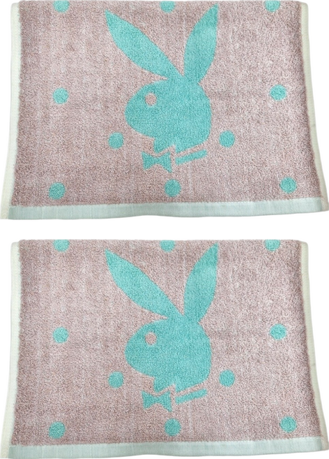 PLAYBOY 閃爍星空毛巾 33*76CM 110G 100%棉 台灣製, 綠白, 2條