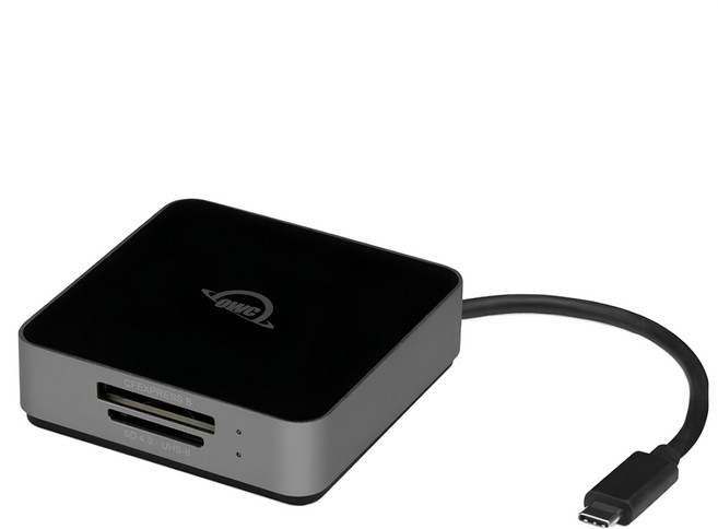 OWC Atlas CFexpress + SD 雙槽讀卡機 CFexpress Type B + SDXC UHS-II USB-C 10Gb/s, 黑色 + 灰色, 1個, OWCTCCFXBSDRDR