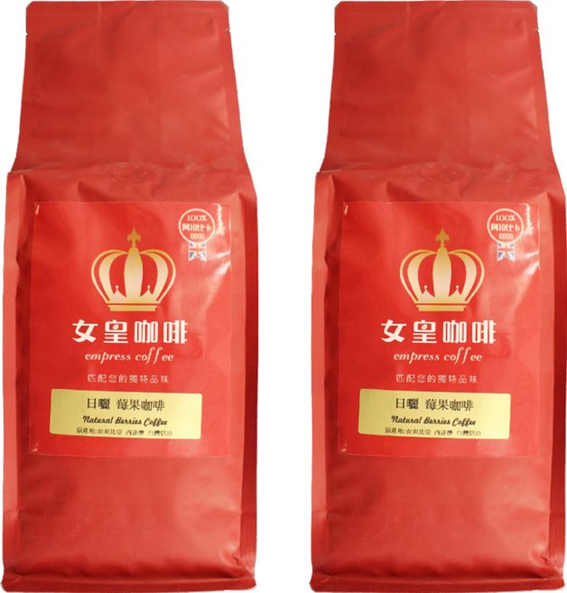 女皇咖啡 日曬莓果 阿拉比卡咖啡豆 全豆, 454g, 2個, 咖啡豆(無研磨)