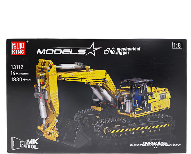 MOULD KING 宇星模王 挖掘機 積木, 挖掘機 黃色, 1盒