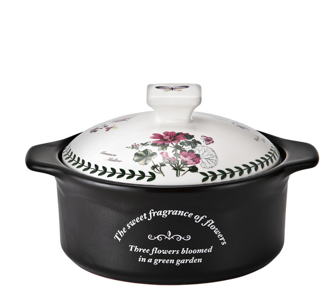 KITCHEN FLOWER Cookin復古耐熱鍋 M, 16cm, 黑色 + 白色, 1個