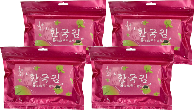 三味屋 韓式岩燒梅子海苔, 40g, 4包