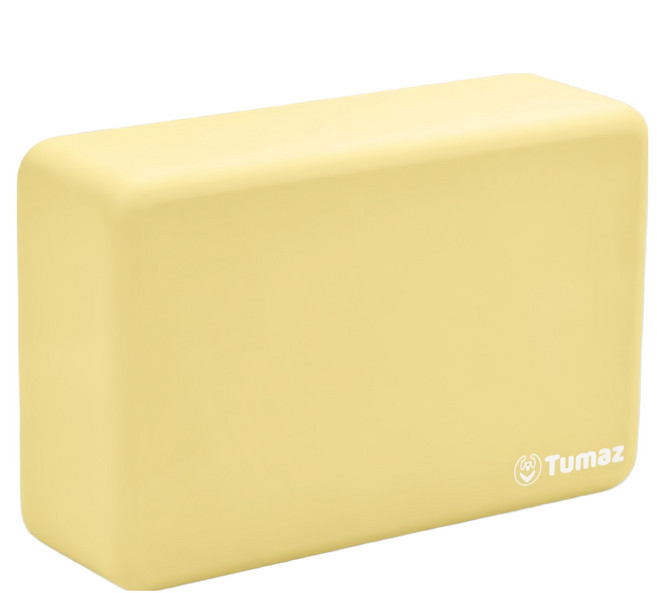 Tumaz 月熊 EVA圓角瑜珈磚 50D高密度, 文心黃, 1個