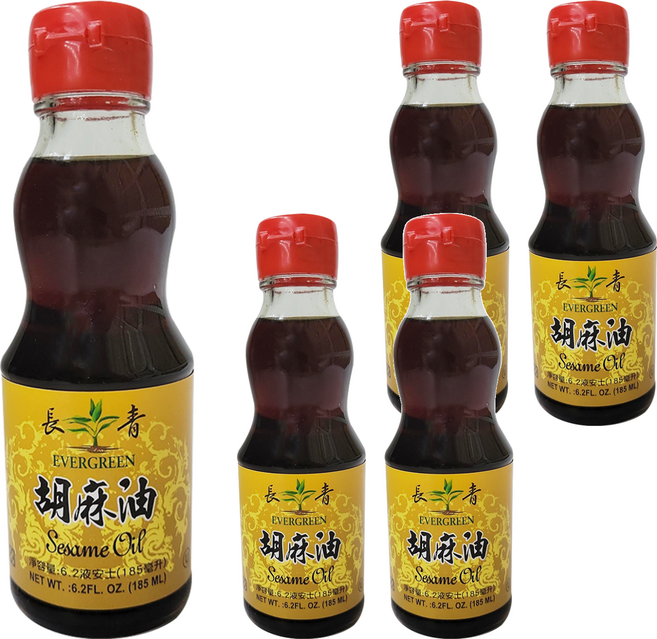 EVERGREEN 長青 胡麻油, 185ml, 5瓶