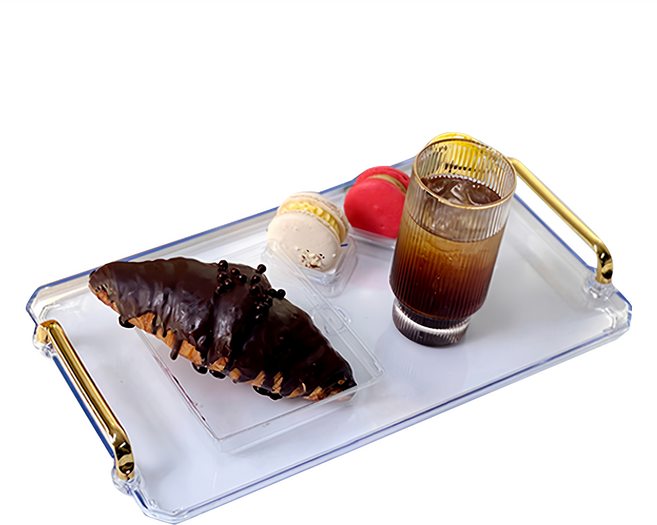 Homevanesse 摩登長方形托盤, 透明, 1個