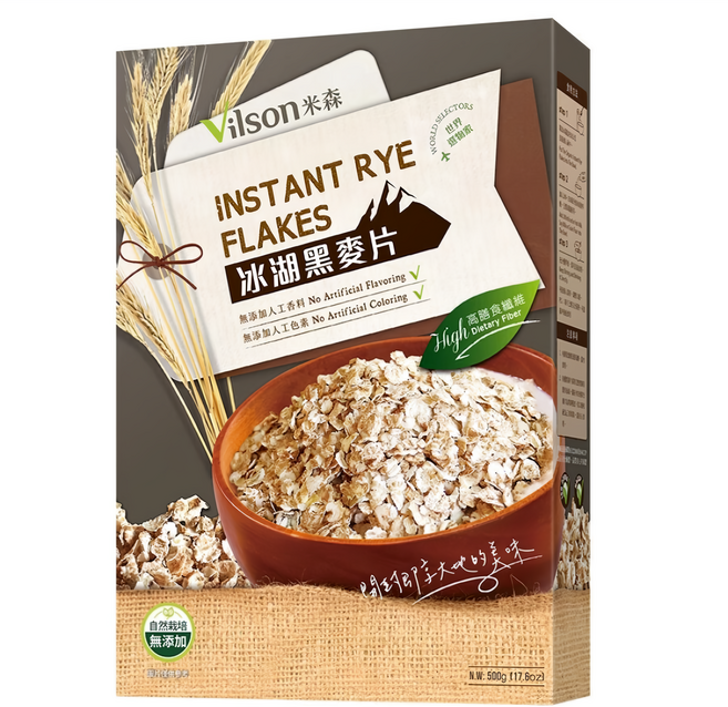 Vilson 米森 冰湖黑麥片, 500g, 1盒