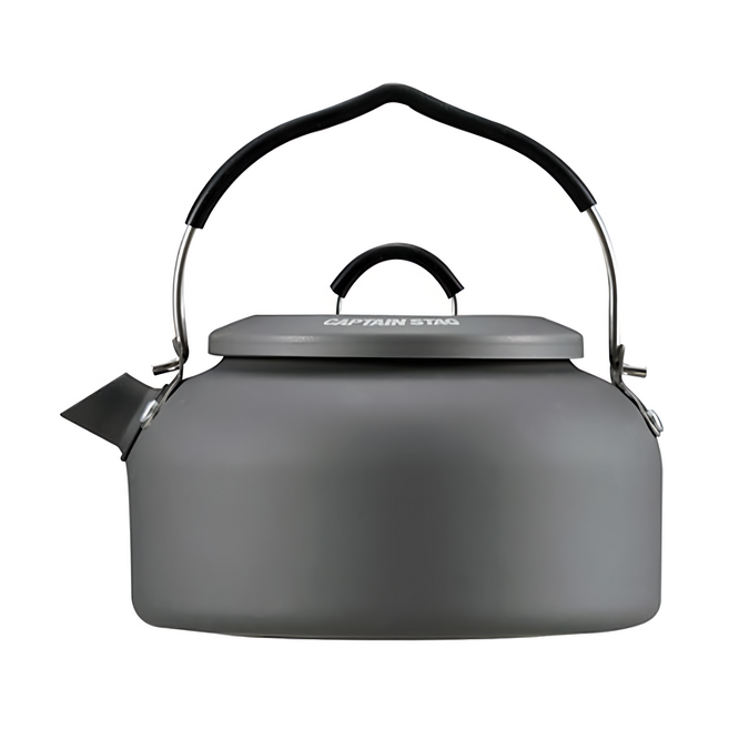 CAPTAIN STAG 鹿牌 戶外露營輕量鋁製水壺 700ml, 灰色, 1個