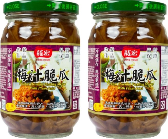 龍宏 梅汁脆瓜, 410g, 2罐