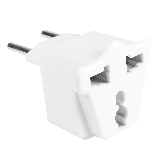 PowerSync 群加 旅行用轉接頭 FR 三插轉圓腳 TPATM1CB9A 2個