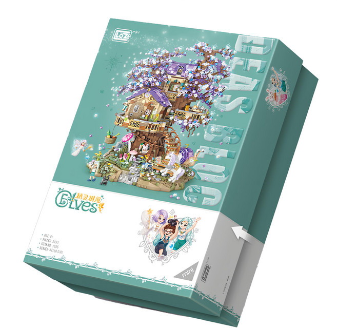 LoZ 微型積木 LOZ1065 3991片, 滿天星精靈樹屋 多色, 1盒