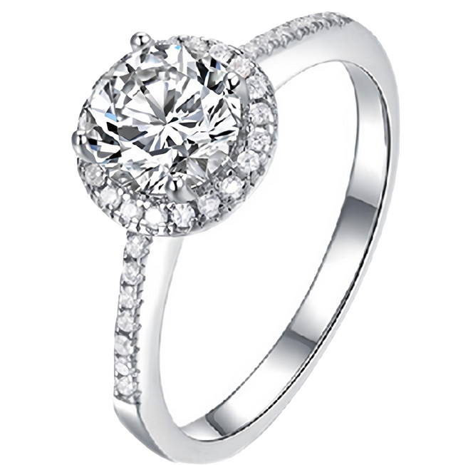 CF Diamond 女戒 莫桑鑽 微鑲圓包