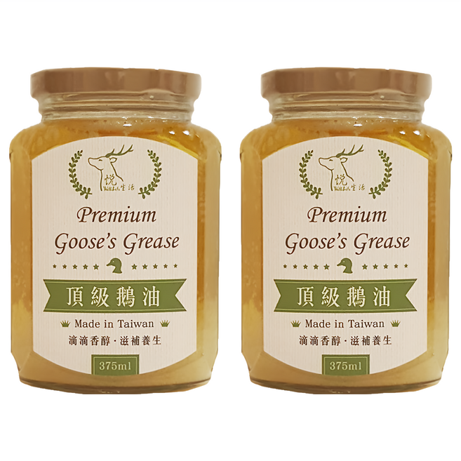 Well Life 悅生活 極鮮 黃金3A頂級原味款鵝油 375ml, 2罐