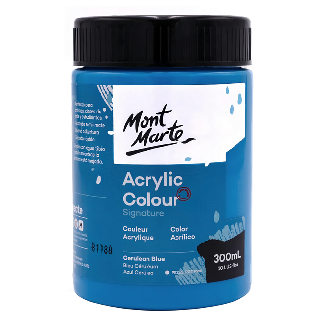 Mont Marte 蒙瑪特 壓克力顏料 MSCH3016 天藍色, 300ml, 1色
