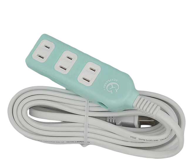 CENTENARY 成電牌 超值型延長線 3 + 1座 2孔 CT-2042B, 6.3m, 顏色隨機, 1條