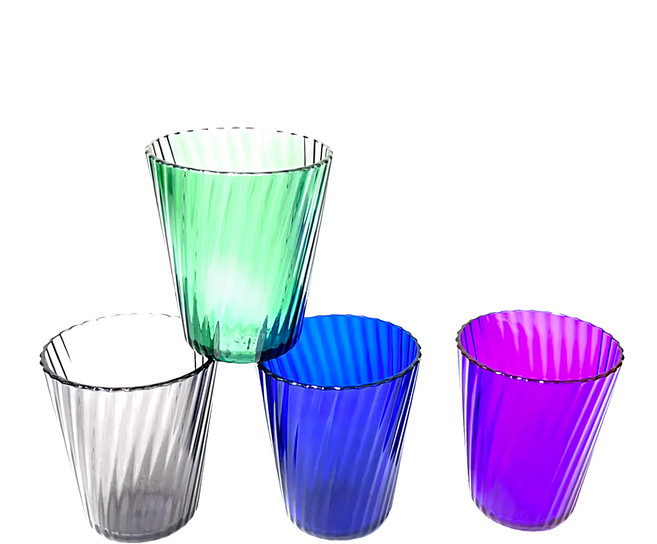 Toppuror 泰浦樂 費歐斯可微波飲料杯 370ml PET材質 耐熱-20°C~120°C, 4個, 1組