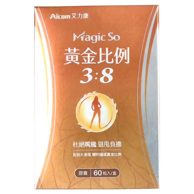 Aicom 艾力康 黃金比例3:8, 60顆, 500mg, 1盒