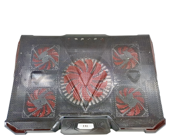 e-kit 逸奇 緋紅五風扇筆電散熱墊 410 x 292 x 29mm 990g, 黑色 + 紅色, 1個