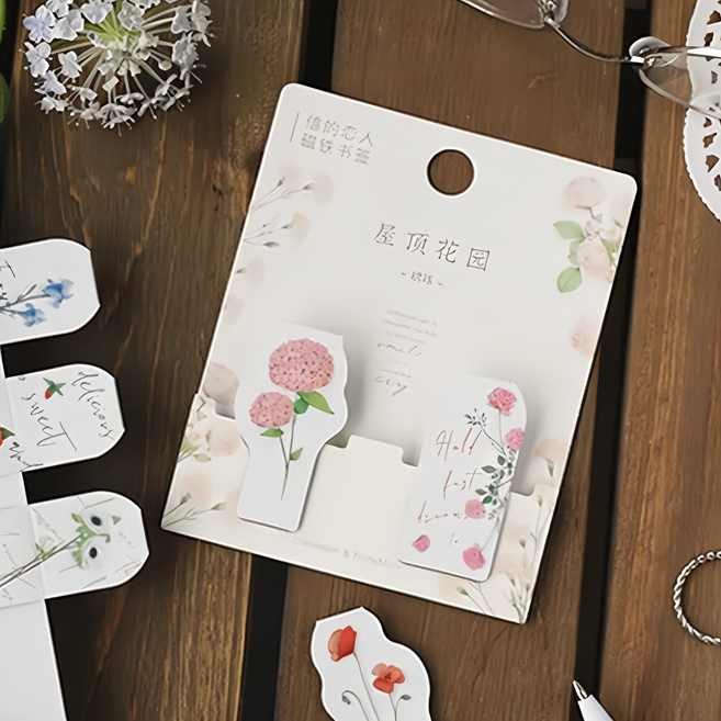 德德小品集 屋頂花園磁性書籤, 繡球, 1個