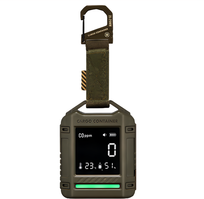 CARGO container 一氧化碳溫濕度偵測器, 軍綠色, 1個