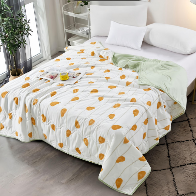 Aaron 艾倫生活家 海島針織手工蠶絲夏涼被, 大鴨梨