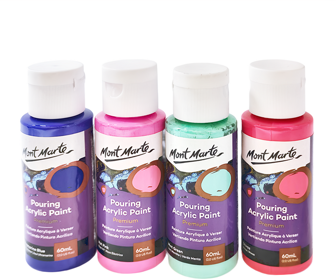 Mont Marte 蒙瑪特 流動壓克力顏料套組 PMPP4207 極光色系 4罐, 4色, 60ml