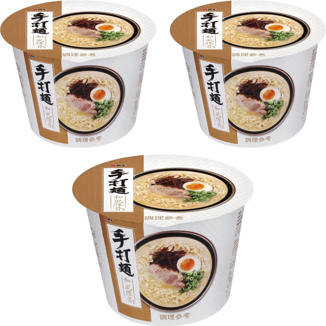 維力 手打麵 和風豚骨風味 100g, 3入