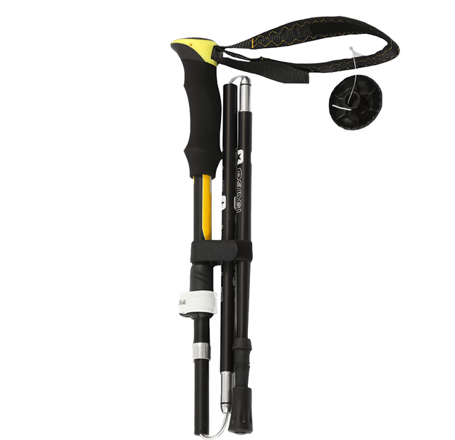 拍平方 KLIS康力仕 登山杖 7075航空鋁合金材質 五節式杖體 EVA手柄, 黃色, 1支