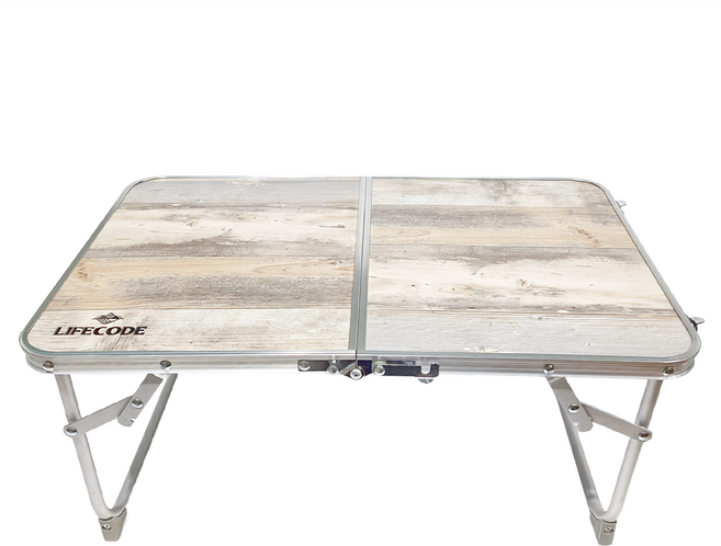 Lifecode 生活密碼 便攜鋁合金折疊桌 60 x 40 x 26cm 橡木紋 1個