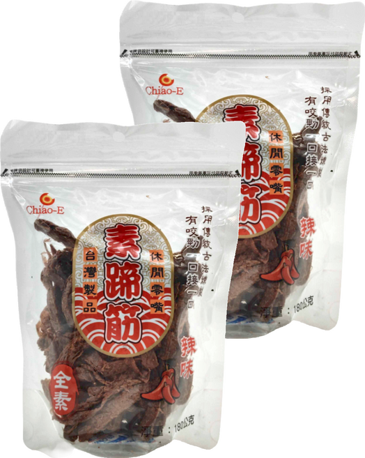 Chiao-E 巧益 豆干 豆乾 素蹄筋 辣味 全素, 180g, 2包