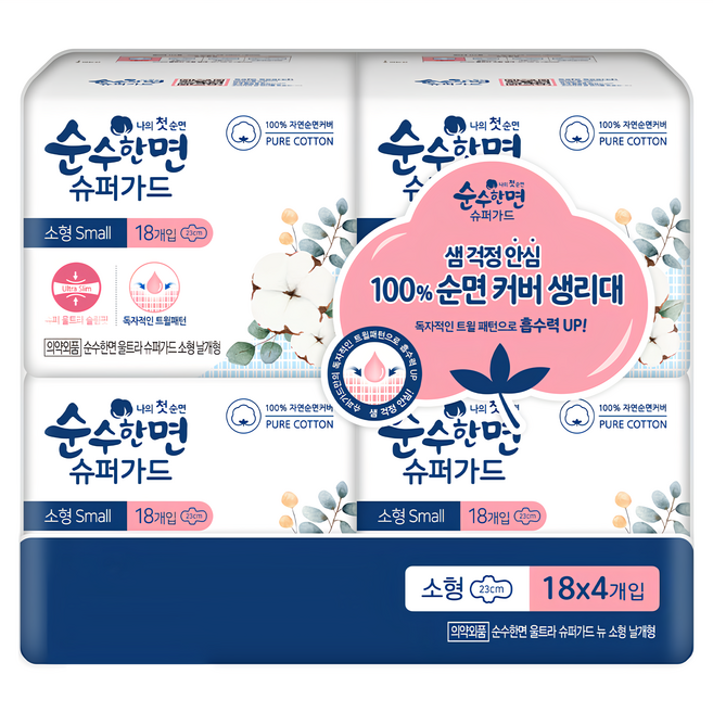 KleanNara 可綠納樂 超級防護衛生棉 蝶翼型, 23cm, 72片, 1包