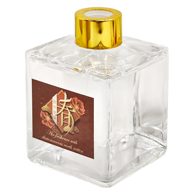 QIDINA 奇蒂可 箔金招財香氛珪藻土擴香瓶, 純棉麝香, 200ml, 1瓶